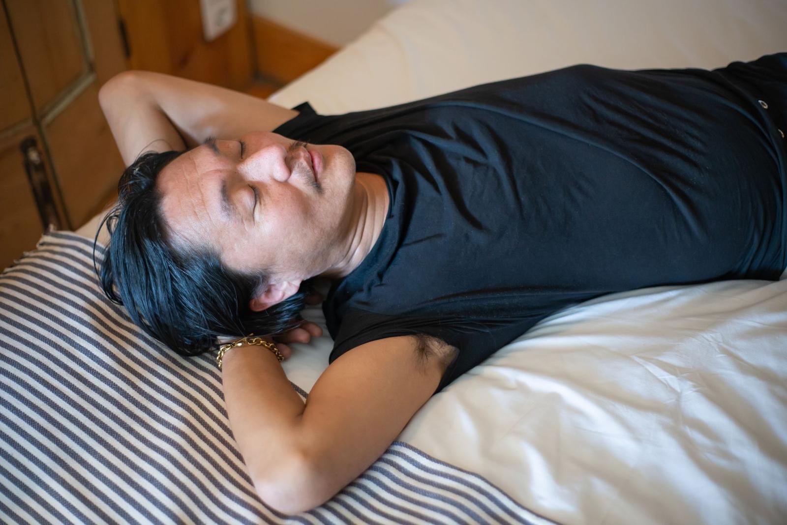 A Close Up Shot of a Man Sleeping